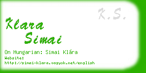klara simai business card