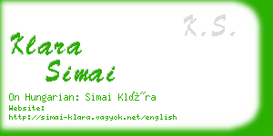 klara simai business card